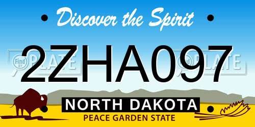 2ZHA097 North Dakota License Plate