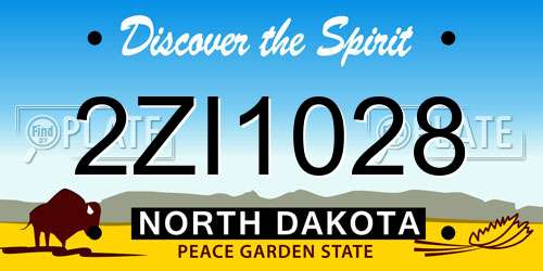 2ZI1028 North Dakota License Plate