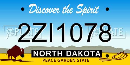 2ZI1078 North Dakota License Plate