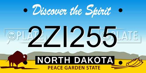 2ZI255 North Dakota License Plate