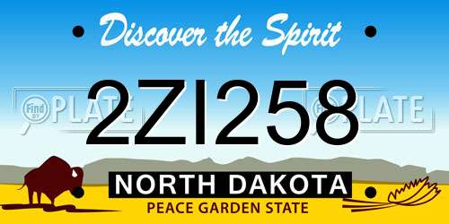 2ZI258 North Dakota License Plate