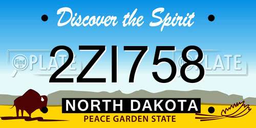 2ZI758 North Dakota License Plate