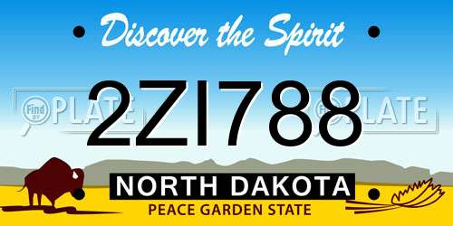 2ZI788 North Dakota License Plate