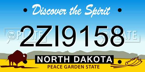 2ZI9158 North Dakota License Plate