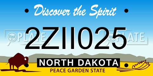 2ZII025 North Dakota License Plate