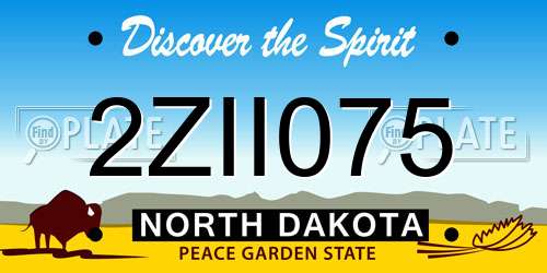 2ZII075 North Dakota License Plate