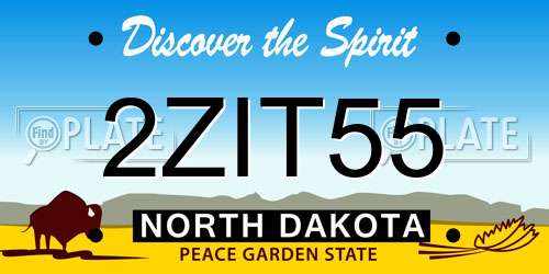 2ZIT55 North Dakota License Plate