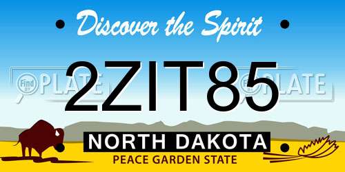 2ZIT85 North Dakota License Plate
