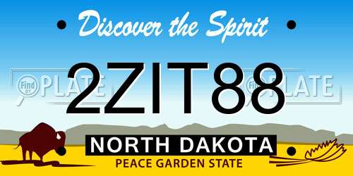 2ZIT88 North Dakota License Plate