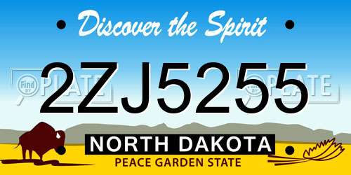 2ZJ5255 North Dakota License Plate