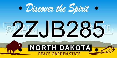 2ZJB285 North Dakota License Plate