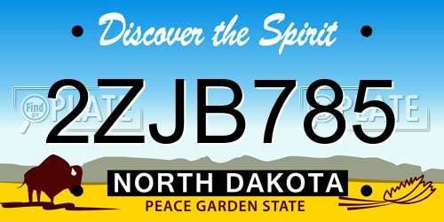 2ZJB785 North Dakota License Plate