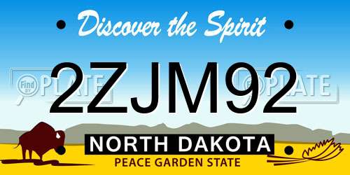 2ZJM92 North Dakota License Plate
