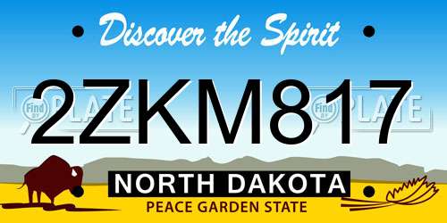 2ZKM817 North Dakota License Plate