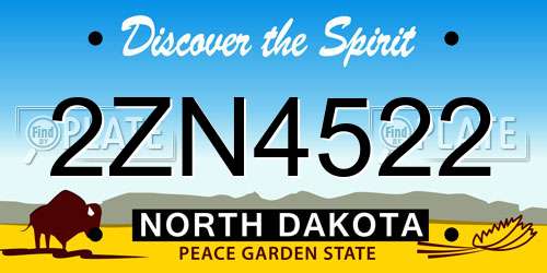 2ZN4522 North Dakota License Plate