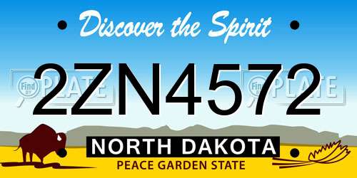 2ZN4572 North Dakota License Plate