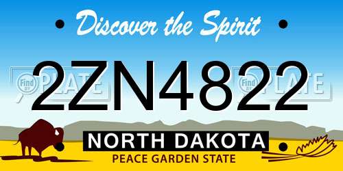 2ZN4822 North Dakota License Plate