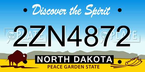 2ZN4872 North Dakota License Plate