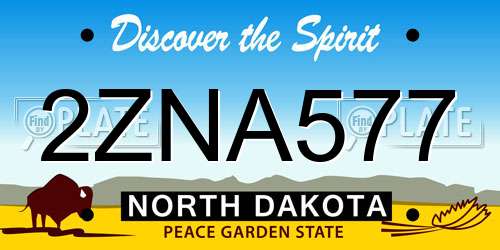 2ZNA577 North Dakota License Plate