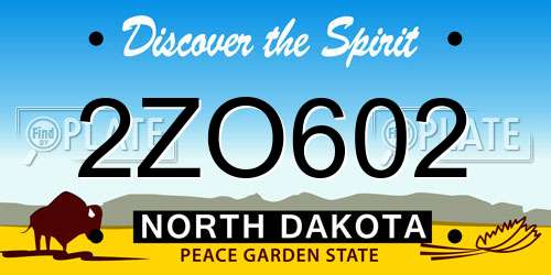 2ZO602 North Dakota License Plate