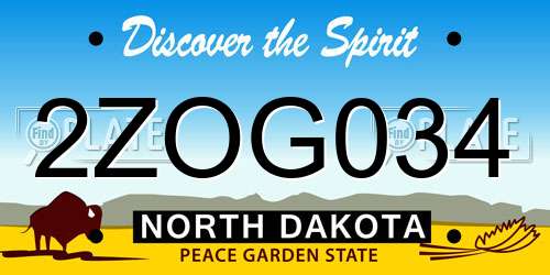 2ZOG034 North Dakota License Plate