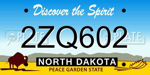 2ZQ602 North Dakota License Plate