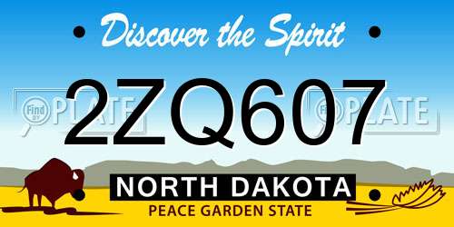 2ZQ607 North Dakota License Plate