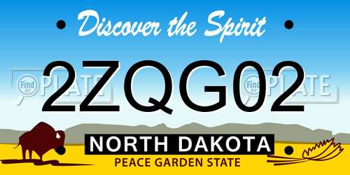 2ZQG02 North Dakota License Plate