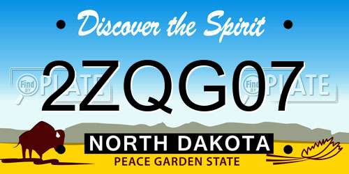 2ZQG07 North Dakota License Plate