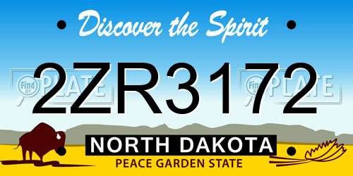 2ZR3172 North Dakota License Plate