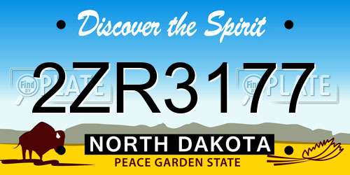 2ZR3177 North Dakota License Plate