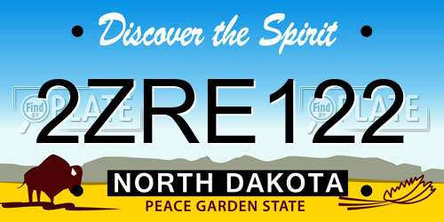 2ZRE122 North Dakota License Plate