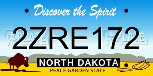 2ZRE172 North Dakota License Plate