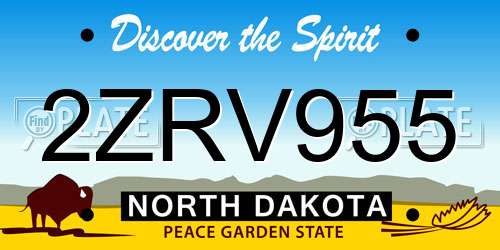 2ZRV955 North Dakota License Plate