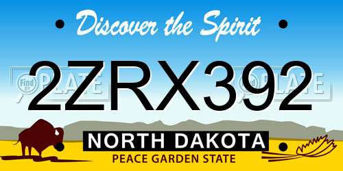 2ZRX392 North Dakota License Plate