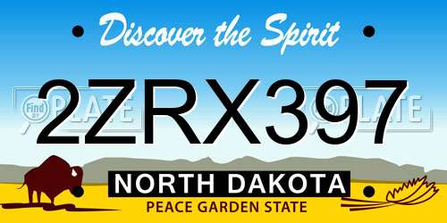 2ZRX397 North Dakota License Plate
