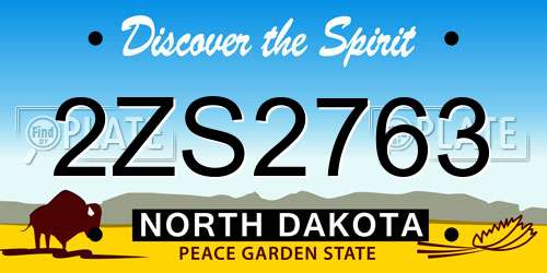 2ZS2763 North Dakota License Plate