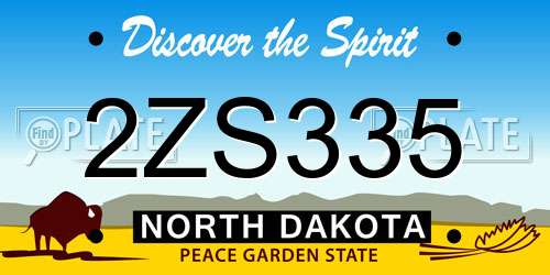 2ZS335 North Dakota License Plate