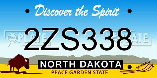 2ZS338 North Dakota License Plate
