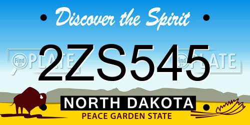 2ZS545 North Dakota License Plate