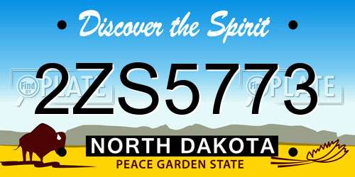 2ZS5773 North Dakota License Plate