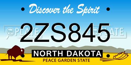 2ZS845 North Dakota License Plate