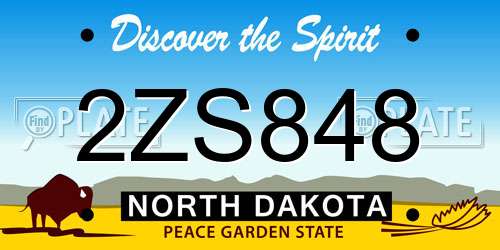 2ZS848 North Dakota License Plate