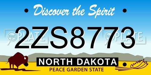 2ZS8773 North Dakota License Plate