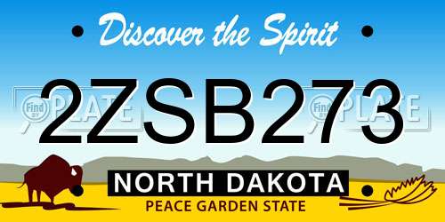 2ZSB273 North Dakota License Plate