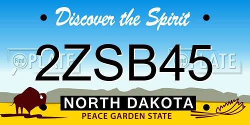 2ZSB45 North Dakota License Plate