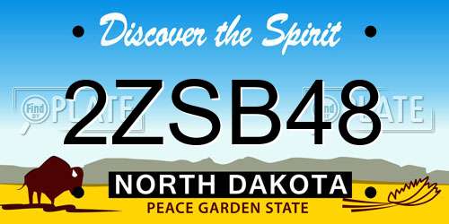 2ZSB48 North Dakota License Plate
