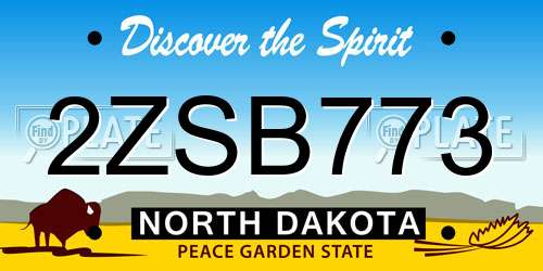 2ZSB773 North Dakota License Plate