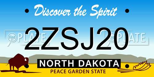 2ZSJ20 North Dakota License Plate