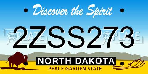 2ZSS273 North Dakota License Plate